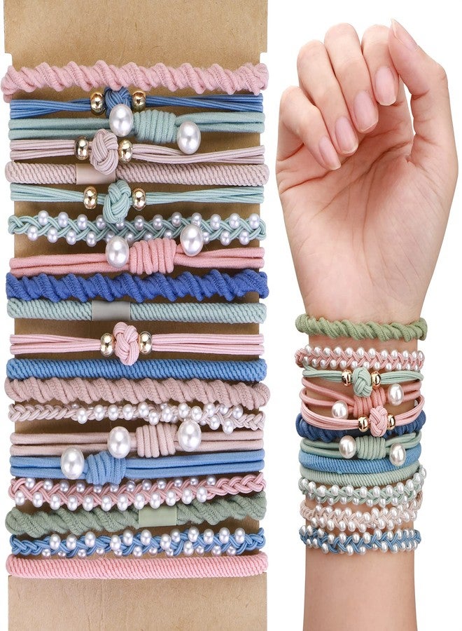 Yolev 20Pcs Boho Hair Ties Bracelet, Elastic Ponytail Cute Bracelet Hair Holders No Damage Hair Elastics Hair Ties for Women/Girls - Image 1
